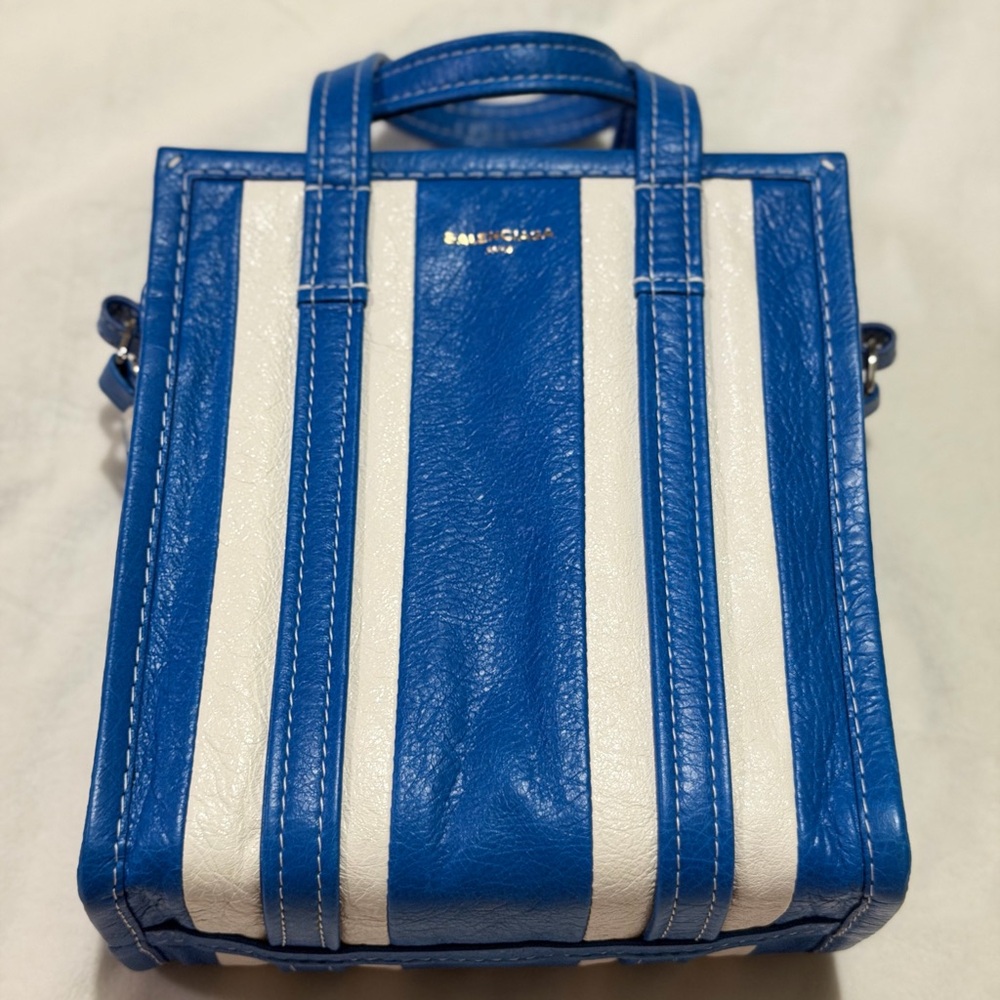 Balenciaga Small Blue / White Bazar Shopper Tote Bag 💙